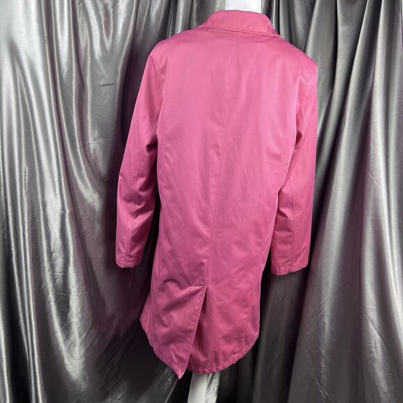 Y2K Worthington Women’s Trench Coat Long Pink Size M Fleece Removeable Lining - Picture 7 of 16
